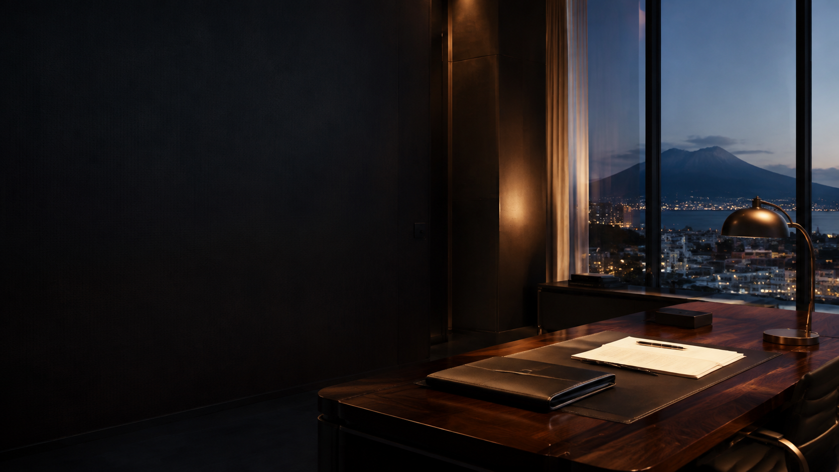 Studio professionale contemporaneo al tramonto